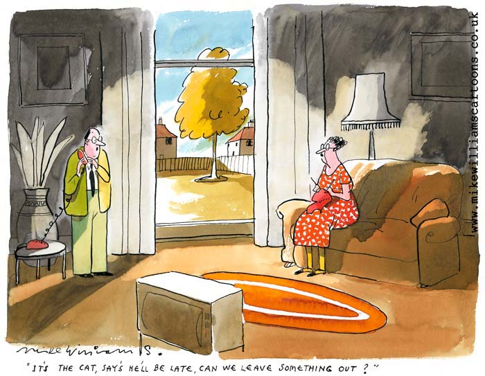 Late Cat cartoon by Mike Williams